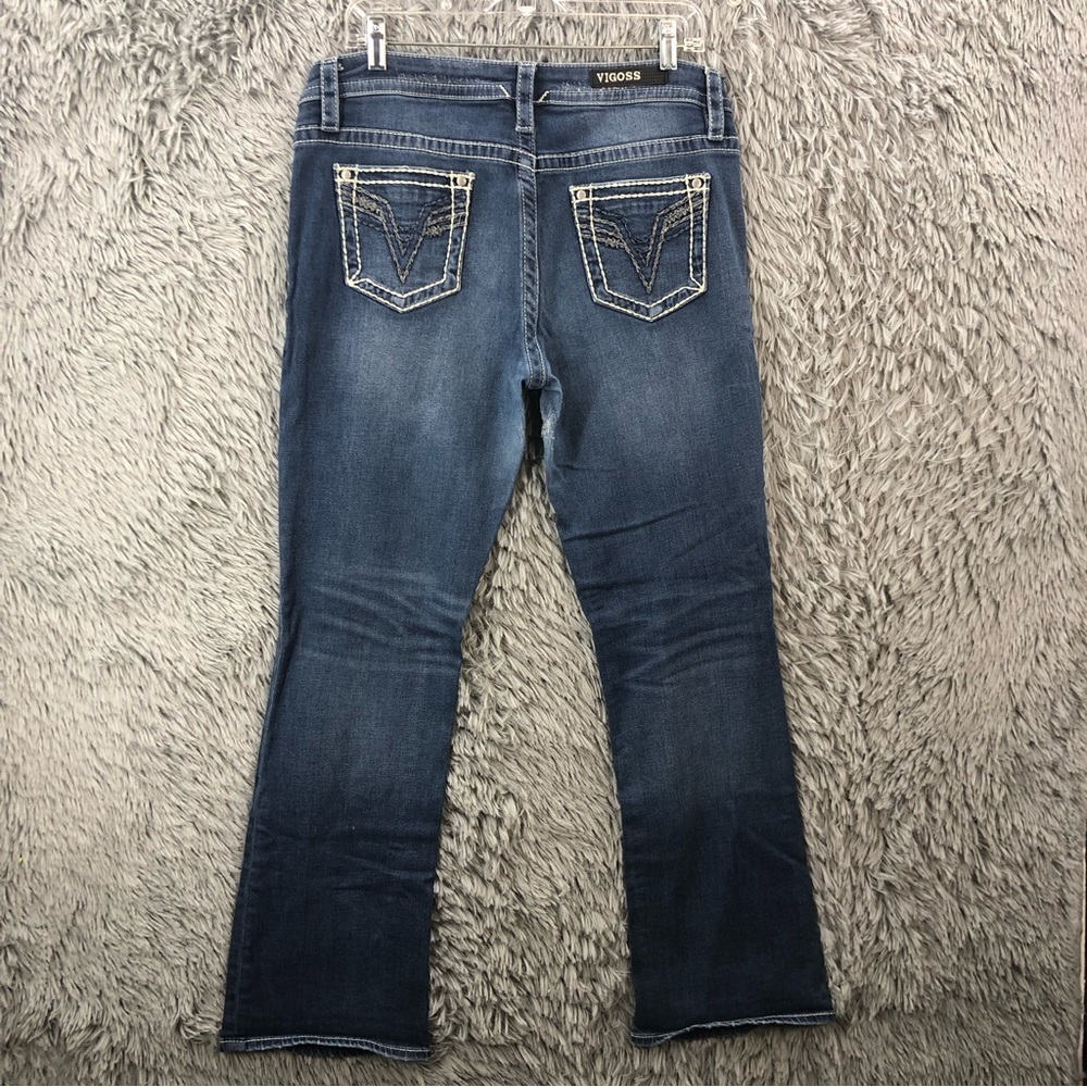 Vigoss Jeans Womens Size 12 Heritage Fit Slim Boot Distressed